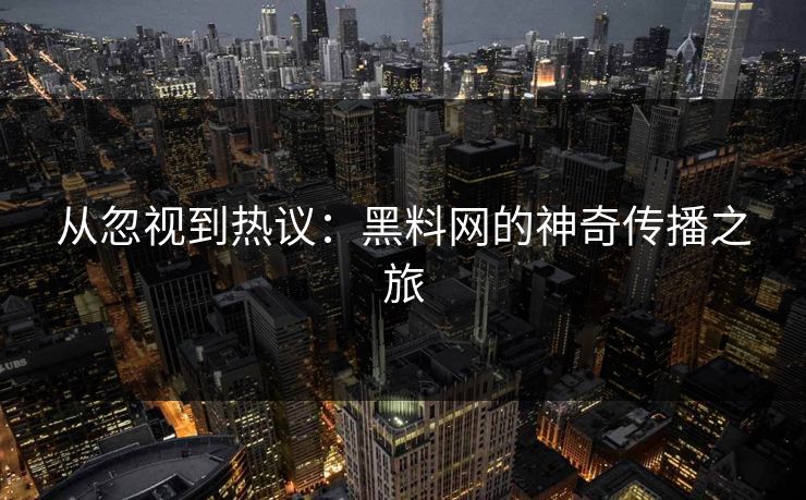从忽视到热议：黑料网的神奇传播之旅